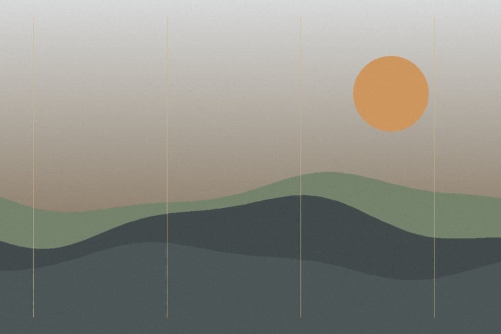 Cool-toned newsprint illustration for a Logan West flood-organising guide.