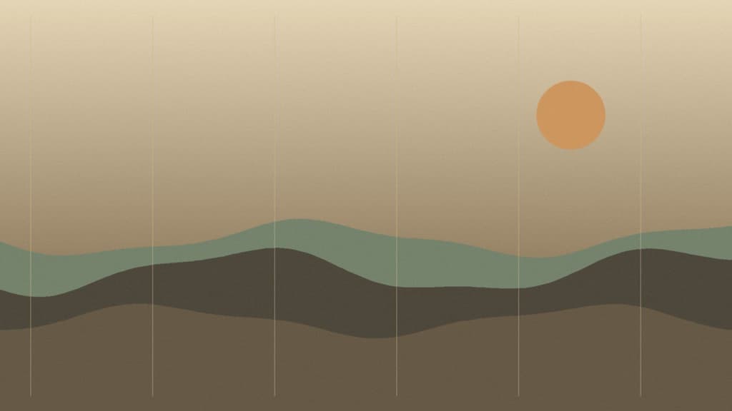 Sepia ridgeline illustration for the Park Ridge history walking guide.